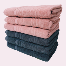 Load image into Gallery viewer, Bath Terry Towels - Pink &amp; Grey