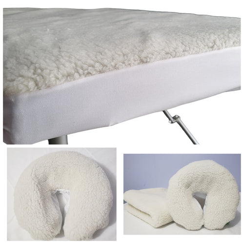 Sherpa Fleece Set (Fitted Table Cover and Face Cradle Cover)