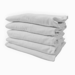 OFF SHADE 34" Wide Fitted Sheet - Cotton Flannel - Pearl White (view for details)