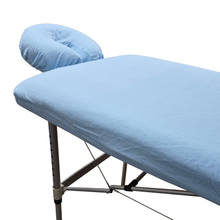 Load image into Gallery viewer, Sky Blue Cotton Flannel Sheet Set (Pick Your Sizes) *Wide Flat and Wide Fitted Available*