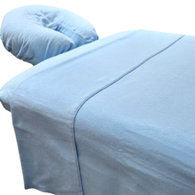 Load image into Gallery viewer, Sky Blue Cotton Flannel Sheet Set (Pick Your Sizes) *Wide Flat and Wide Fitted Available*