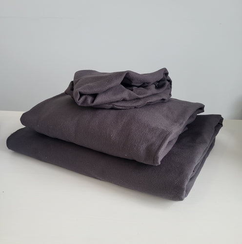 Charcoal Grey Cotton Flannel Sheet Set (Pick Your Sizes) *Wide Flat and Wide Fitted Available*