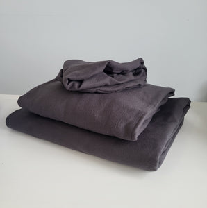 Charcoal Grey Cotton Flannel Sheet Set (Pick Your Sizes) *Wide Flat and Wide Fitted Available*