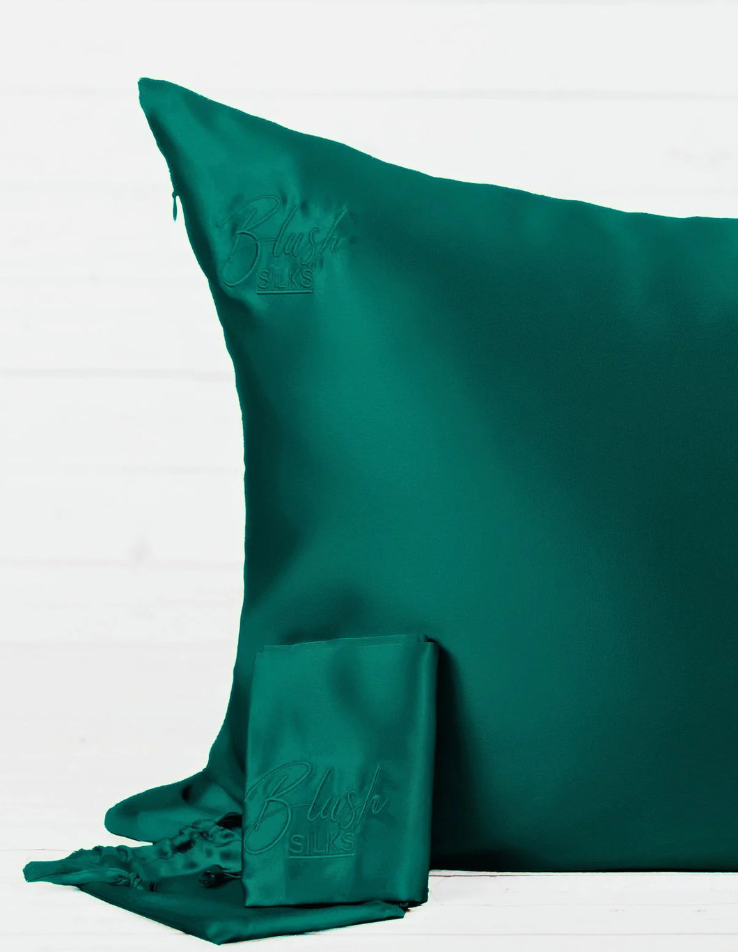 Blush Silks Pure Mulberry Silk Pillowcase - EMERALD