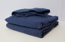 Load image into Gallery viewer, Navy Cotton Flannel Sheet Set (Pick Your Sizes) *Wide Flat and Wide Fitted Available*