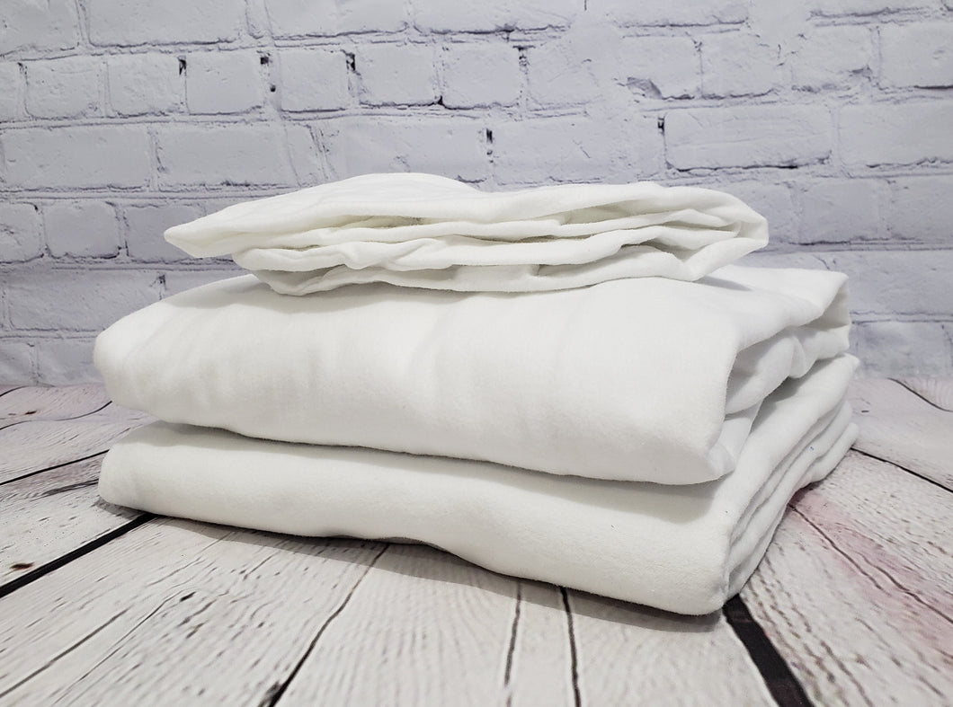 White Cotton Flannel Sheet Set For Massage Table (Pick Your Sizes)